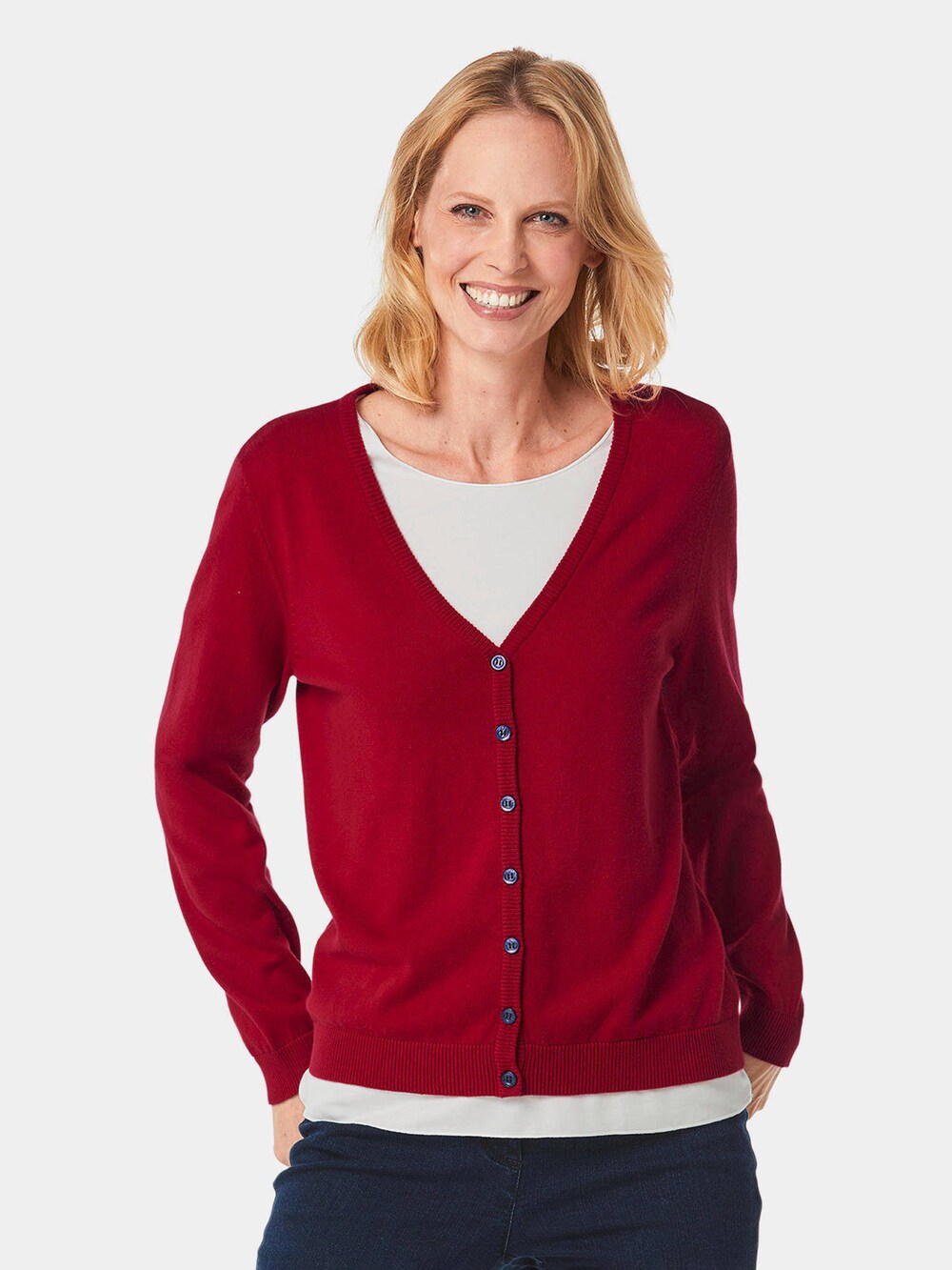 Knitted cardigan Goldner, red