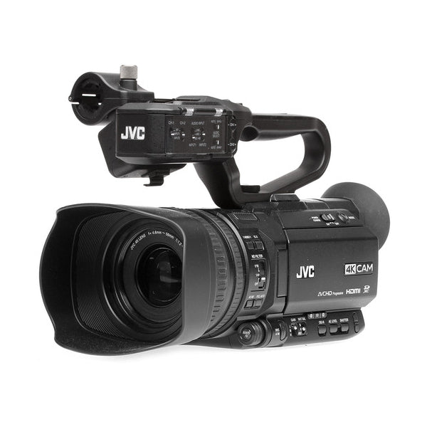 JVC GY-HM250 Video Camera, UHD 4K Streaming Camcorder, Lower-Thirds Graphics, Black