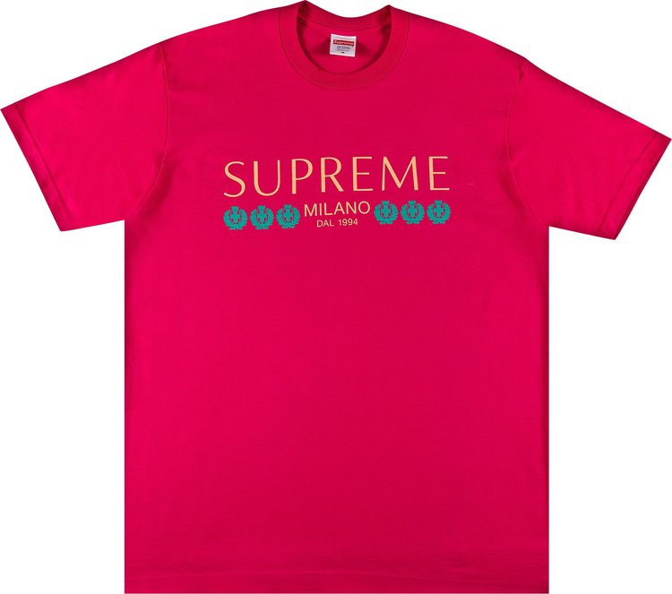 تي شيرت Supreme Milano باللون الوردي، وردي