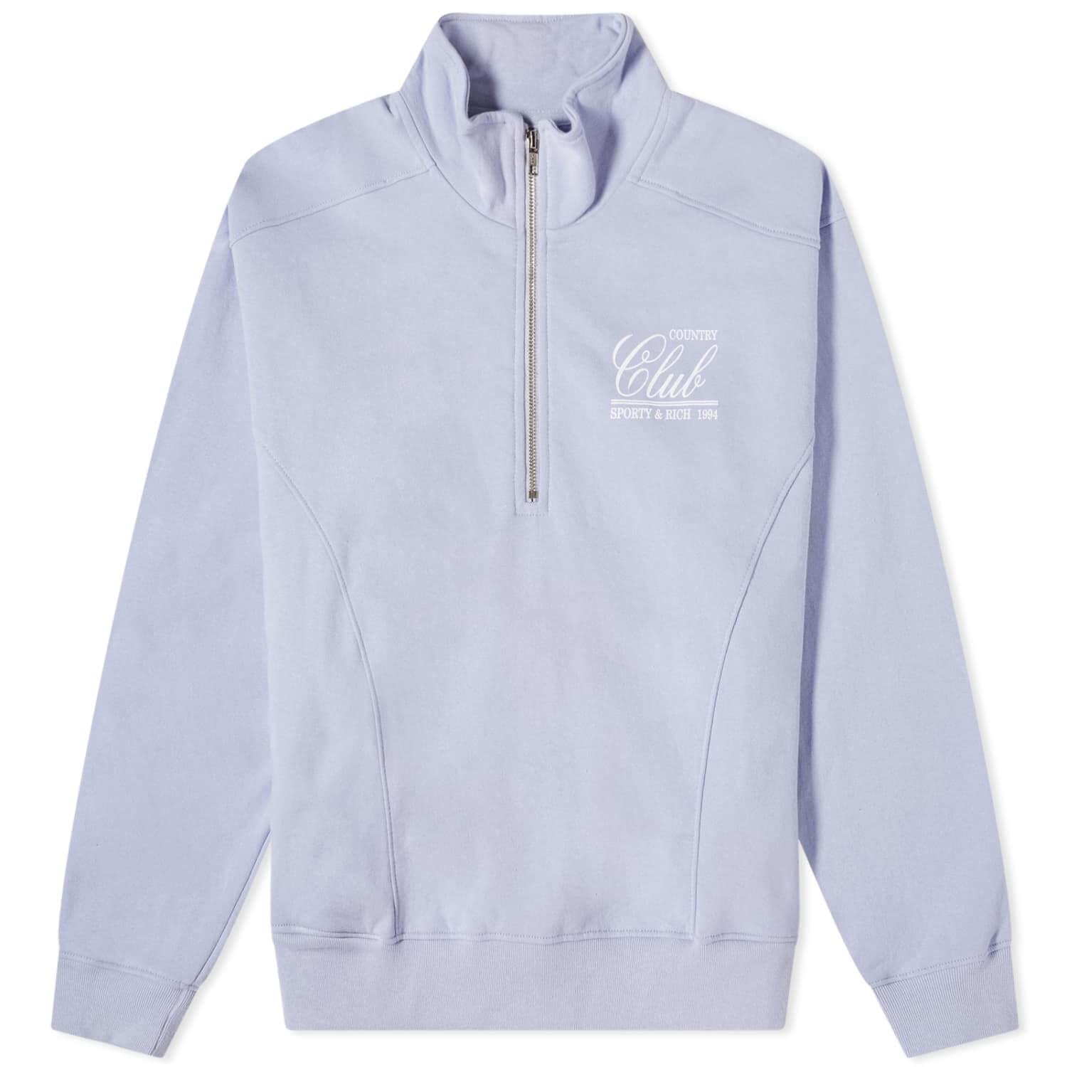 Sporty & Rich 94 Country Club Quarter Zip Sweatshirt, light purple