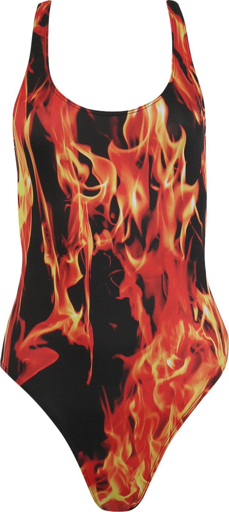 Vetements Fire Open Back Swimsuit 'Fire Print', multicolor