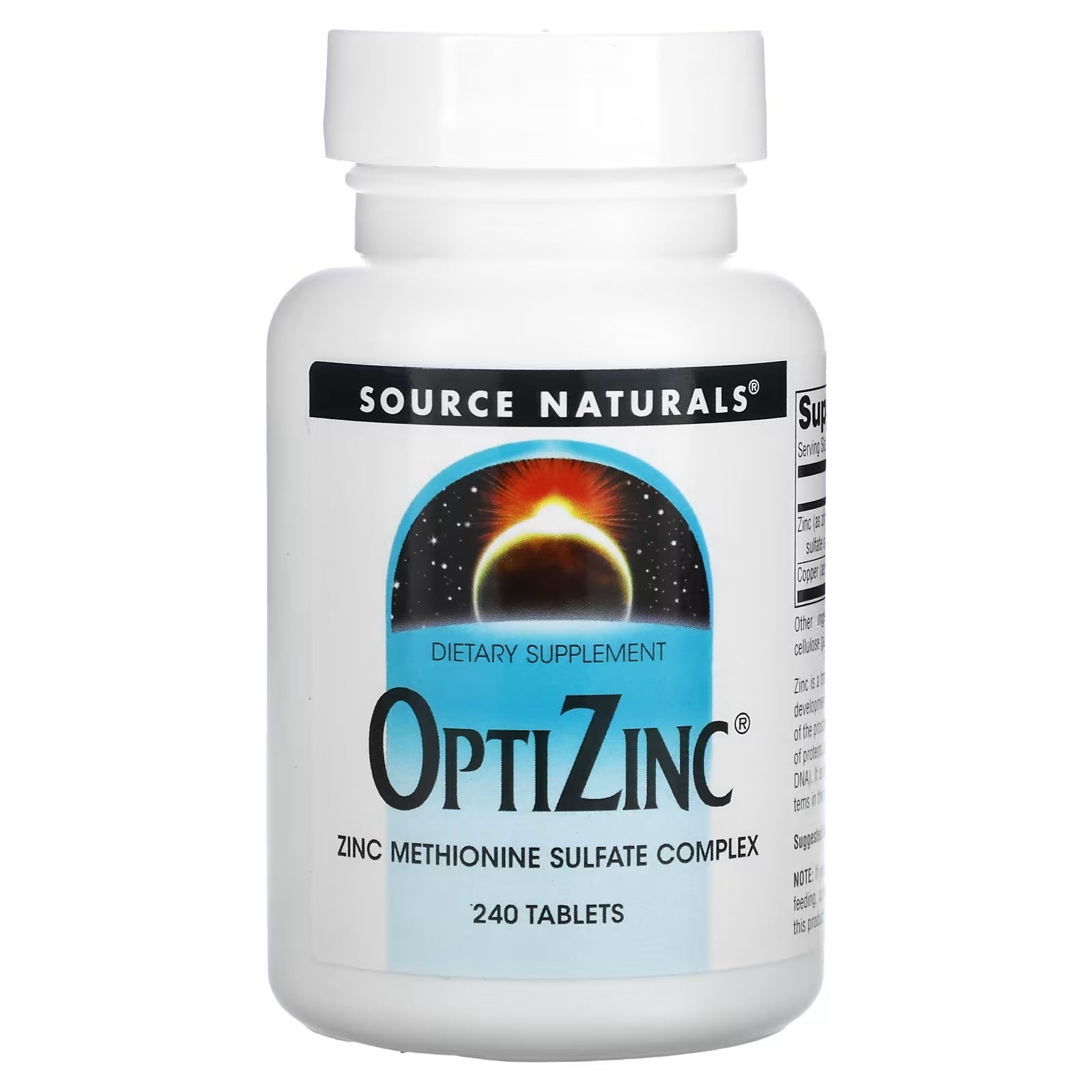 Source Naturals OptiZinc Zinc, 240 Tablets