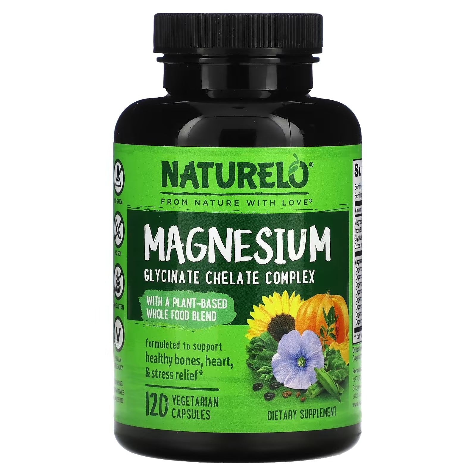 Magnesium Glycinate Chelate NATURELO, 120 capsules