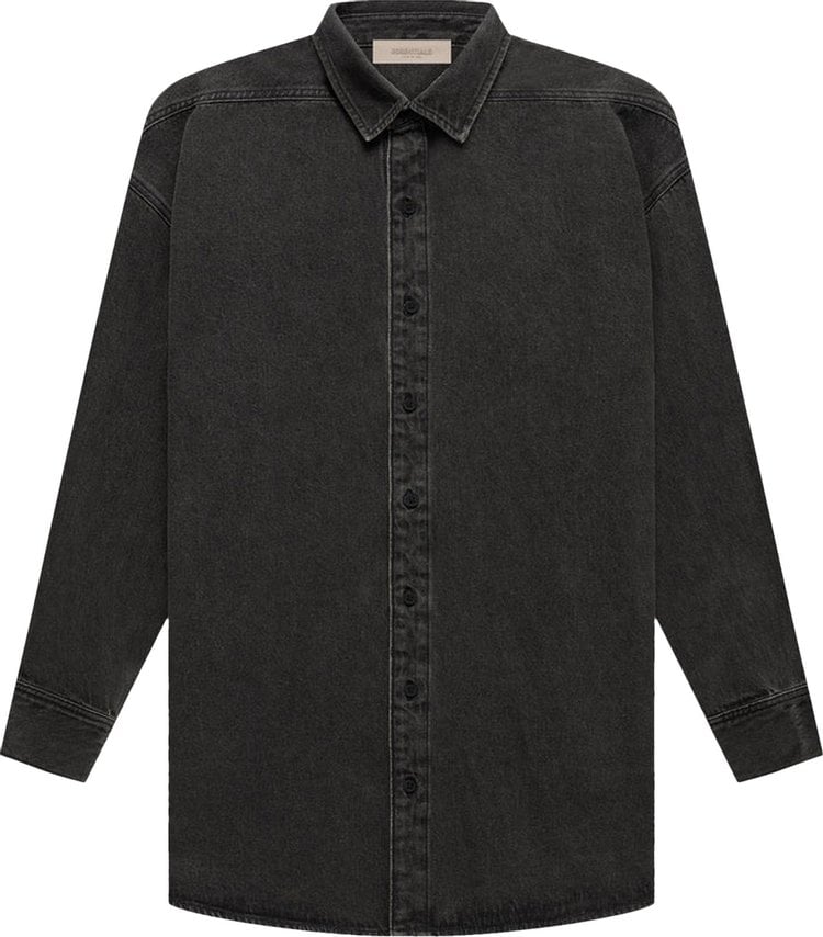 Fear of God Essentials Denim Long-Sleeve Shirt 'Black', black