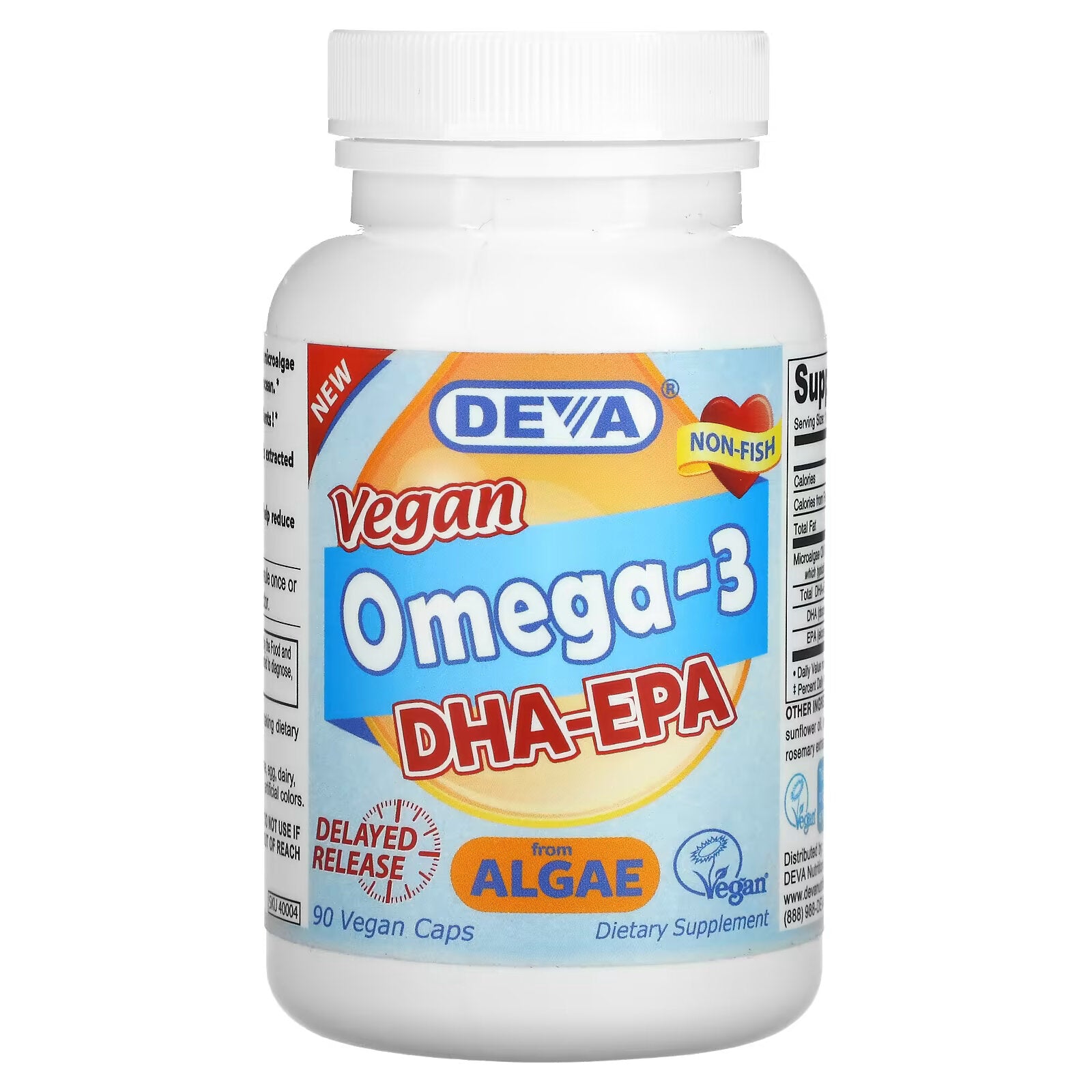 Deva, Vegan Omega-3, DHA & EPA, 200 mg, 90 Vegan Capsules