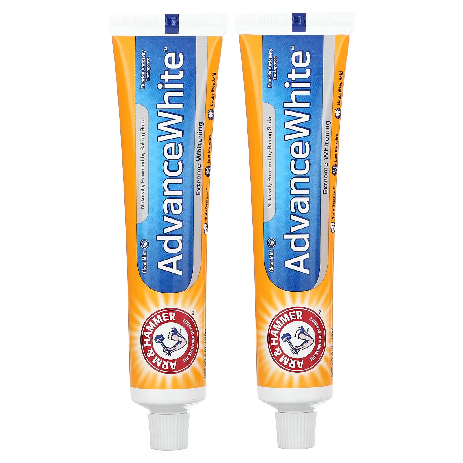 Arm & Hammer, Advance  White, Extreme Whitening Toothpaste, Pure Mint double pack, 170 g (6.0 oz)