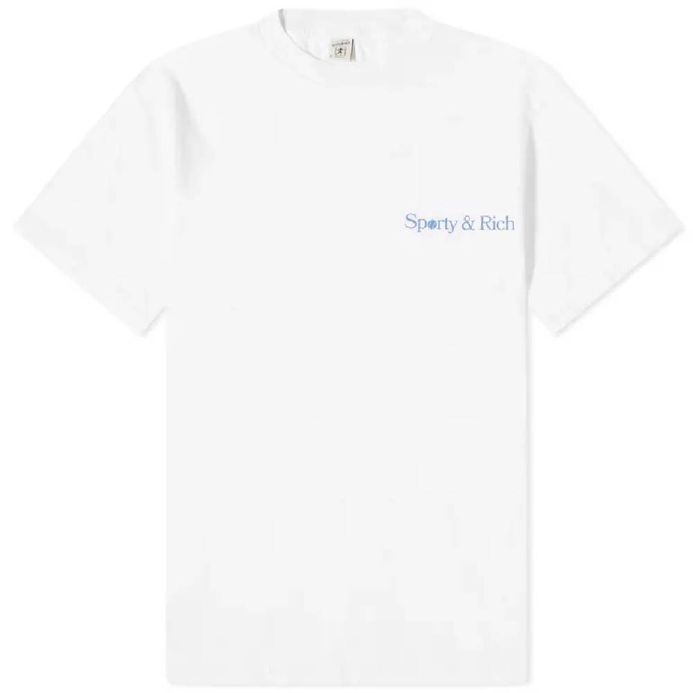 Sporty & Rich Racquet Club T-shirt, white/blue