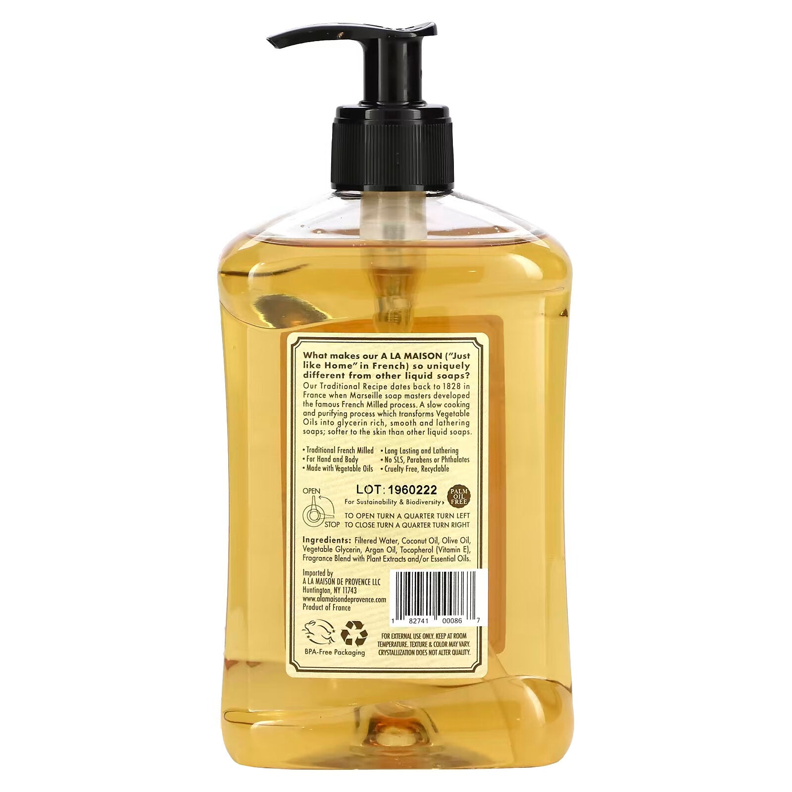 A La Maison de Provence, Liquid Hand & Body Soap, Honeysuckle, 16.9 fl oz (500 ml)