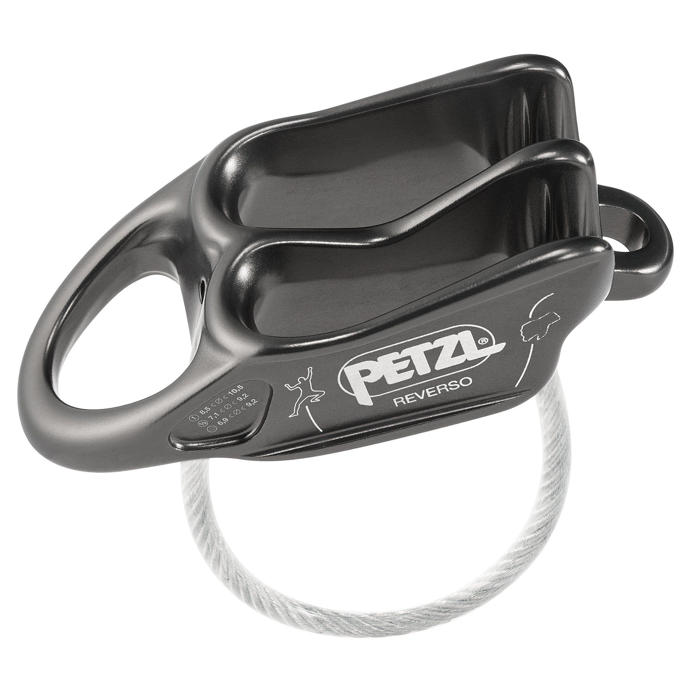 Petzl Reverso belay system, gray