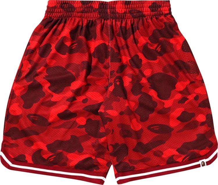 شورت كرة السلة BAPE Color Camo Wide Fit باللون الأحمر، أحمر