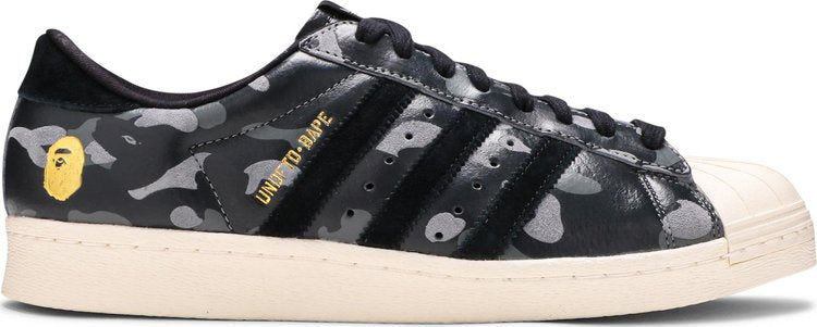 Adidas A Bathing Ape x Undeafeated x Superstar 80s 'Black Camo' sneakers, black