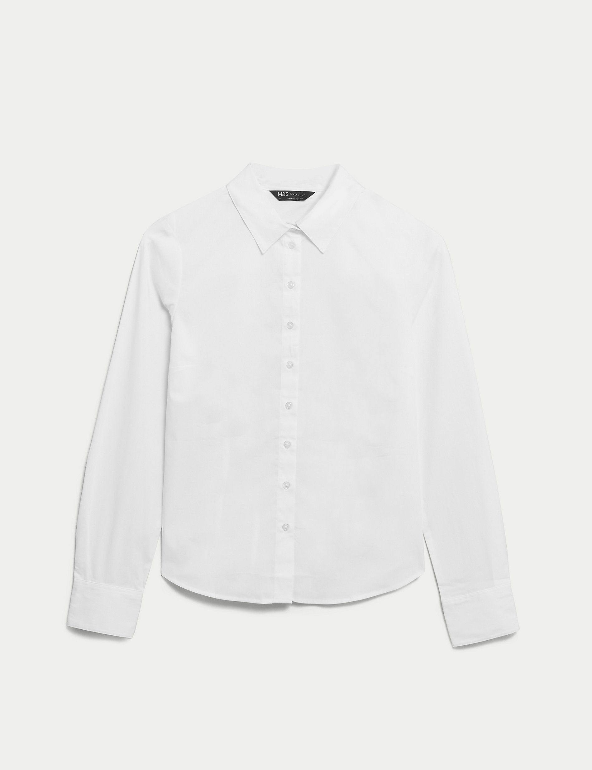 Marks & Spencer Rich Cotton Collar Shirt, White