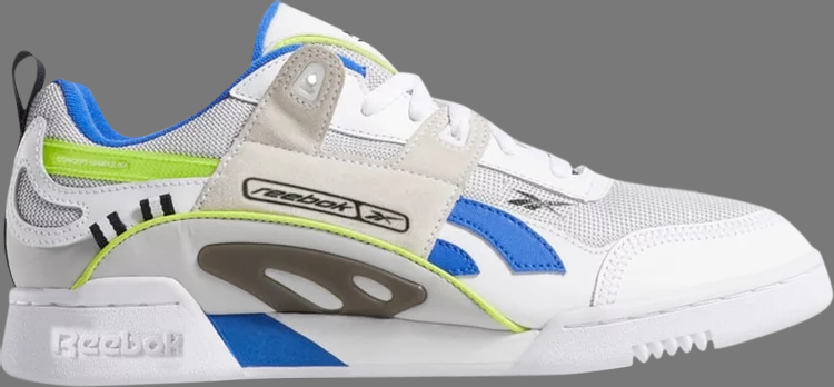 حذاء رياضي Workout plus ati 90s 'white neon lime' من Reebok، باللون الأبيض