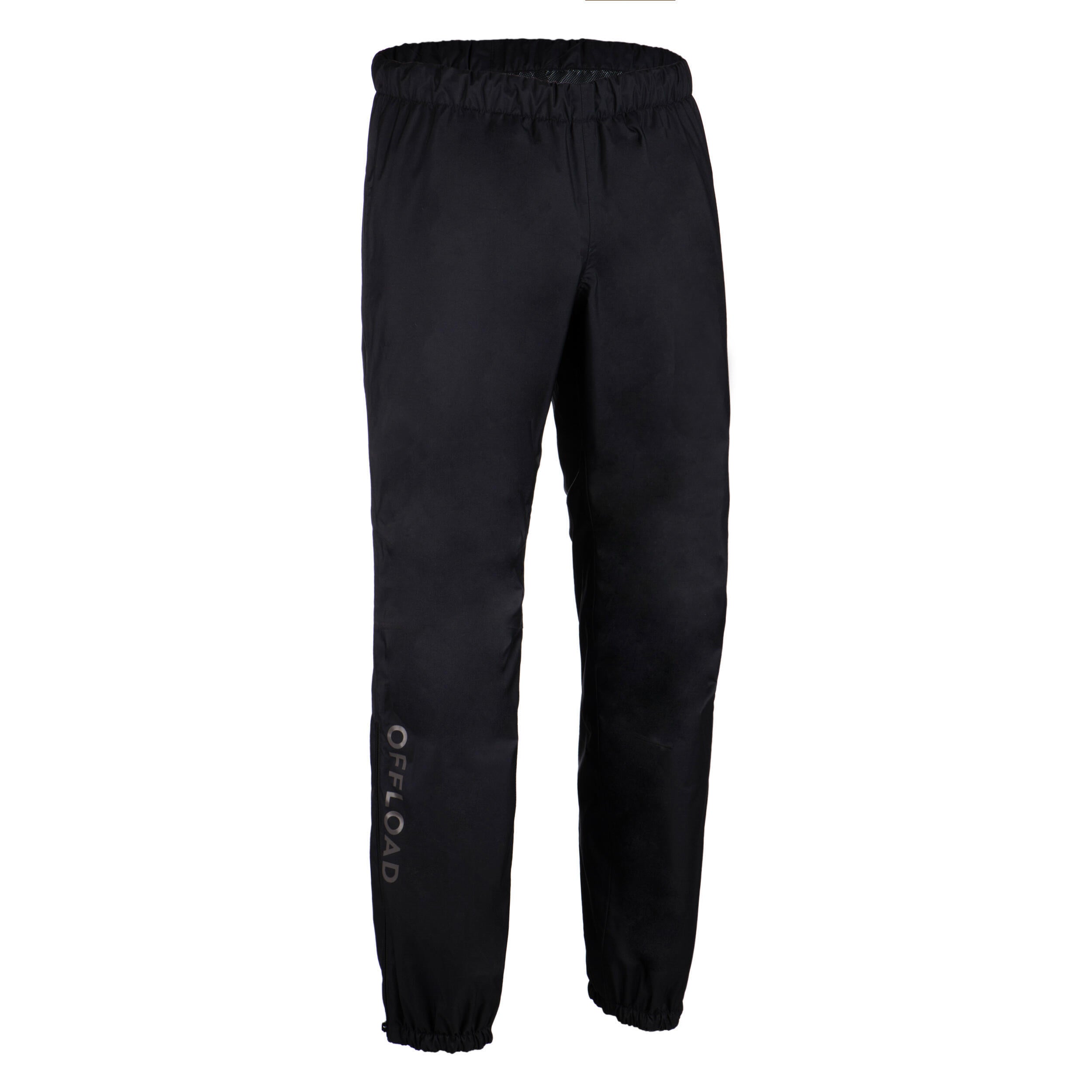 Rugby pants Smockpant R500 waterproof children's black OFFLOAD, black