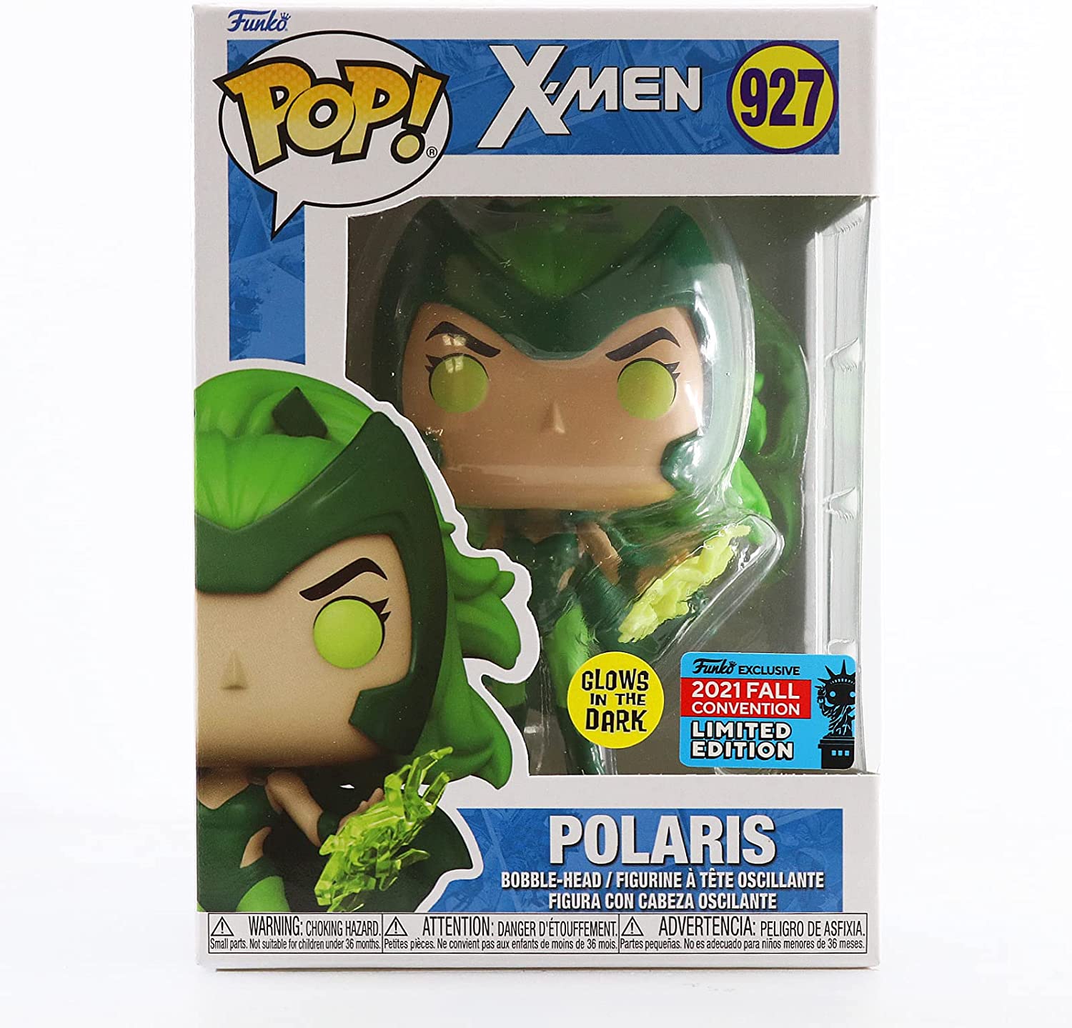 Funko POP! Marvel: X-Men Polaris Glow in The Dark Vinyl Figure 2021 Fall Convention Sticker Exclusive