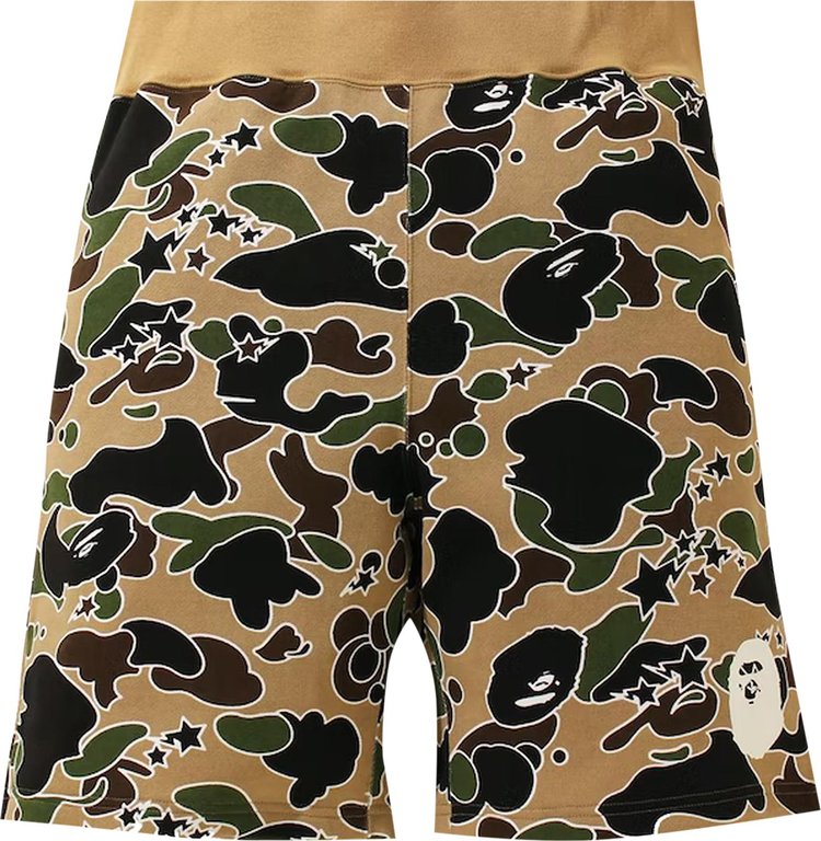 شورت رياضي BAPE Sta Camo باللون الأصفر، أصفر