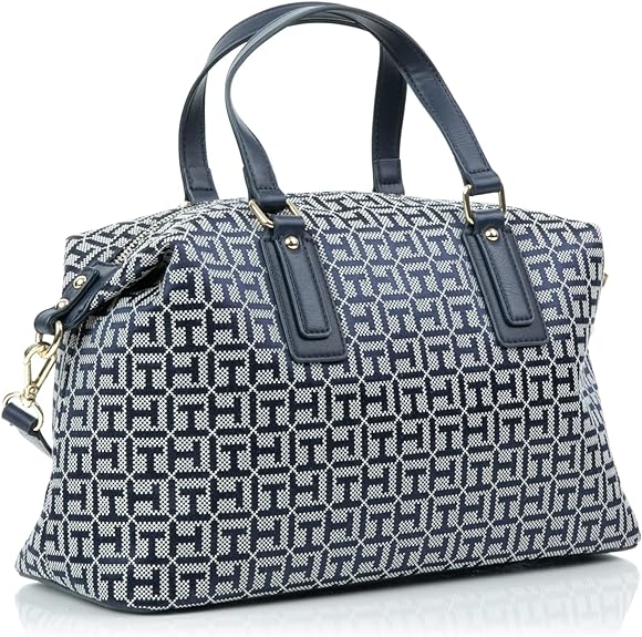 Women's Tommy Hilfiger Jaden Satchel Crossbody Bag, Light Stone/Navy