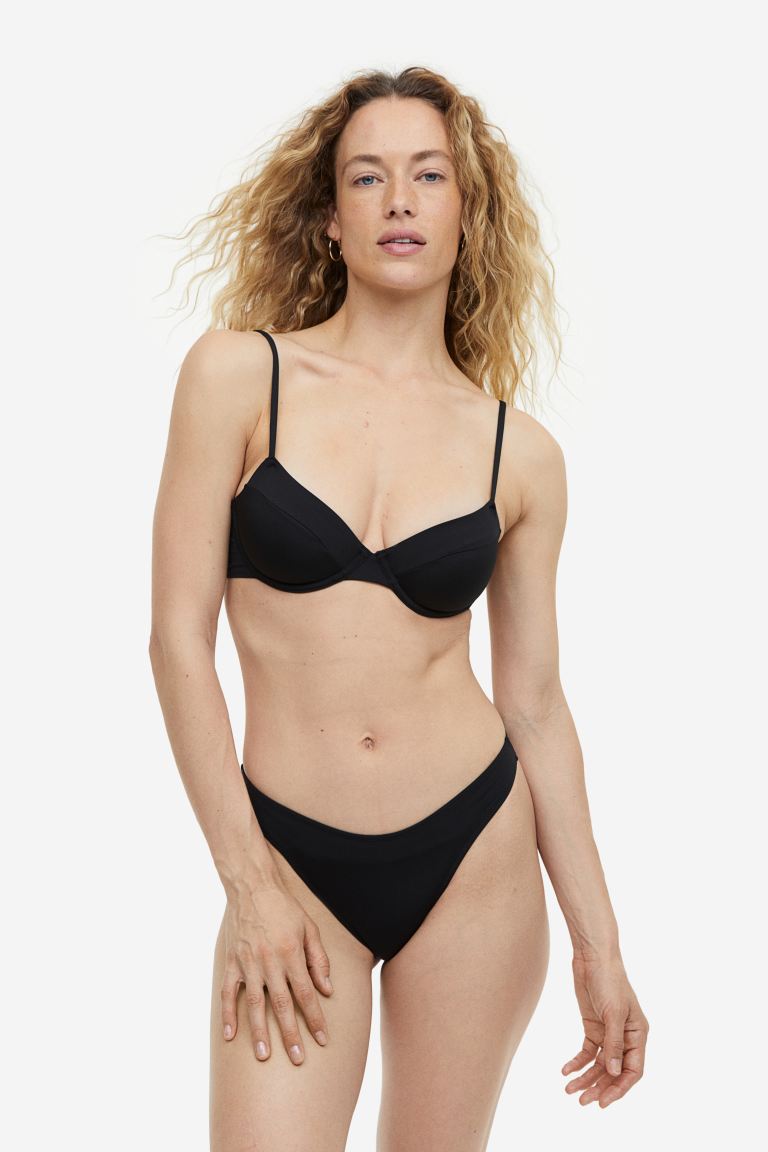 H&M unlined bikini top, black