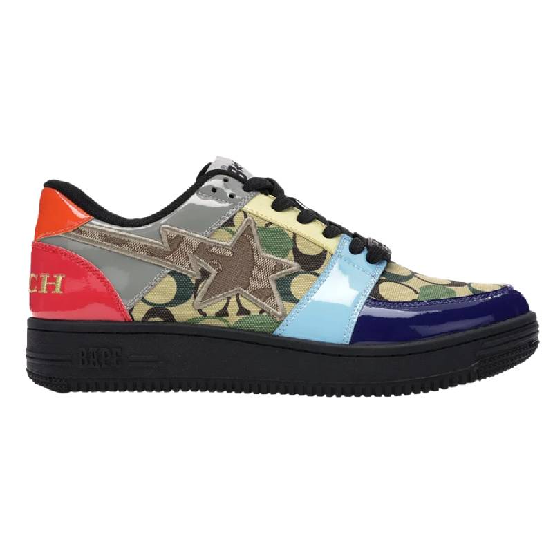 حذاء رياضي Bape Coach x Bapesta Low، متعدد الألوان