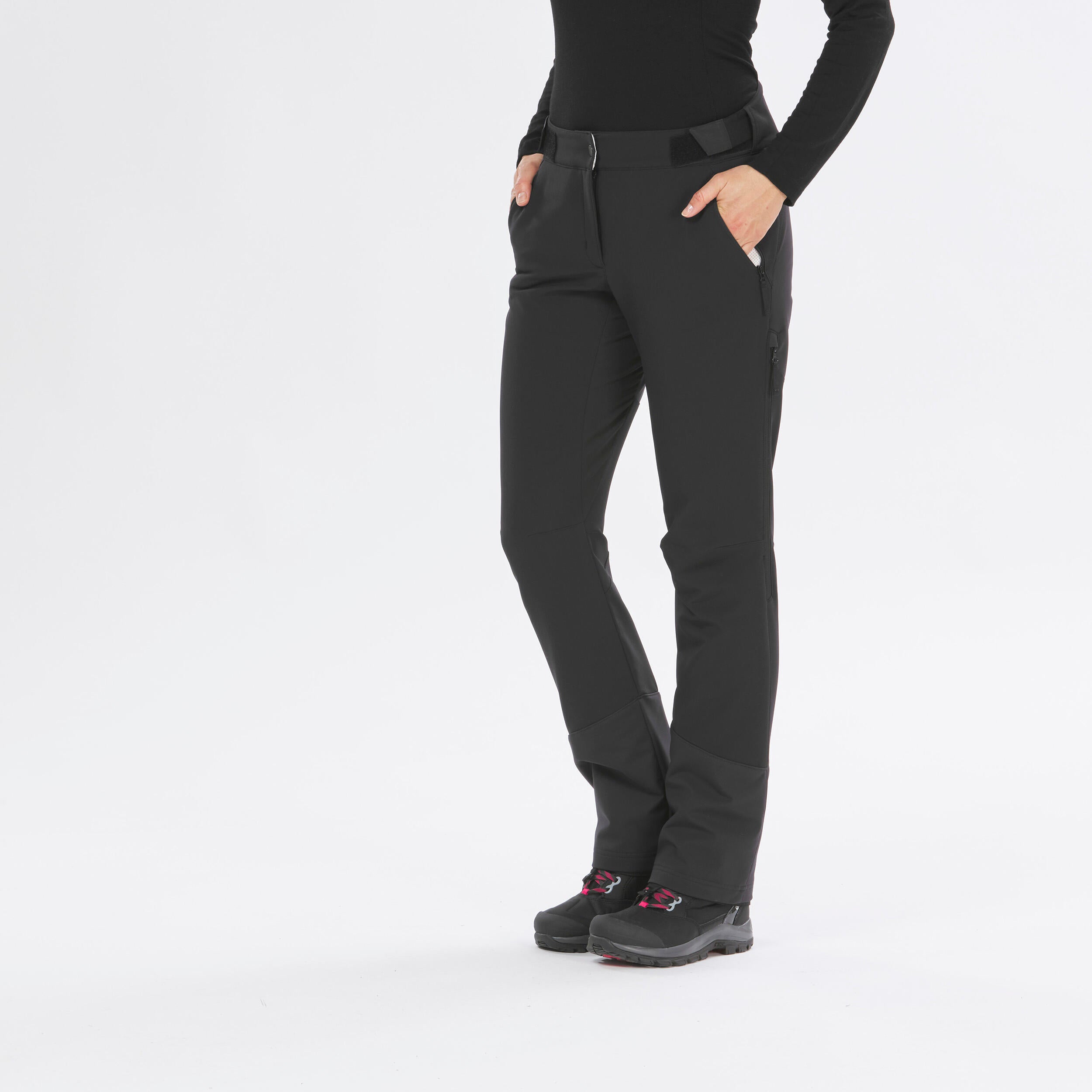 Women's hiking trousers Quechua SH520 elastic, black