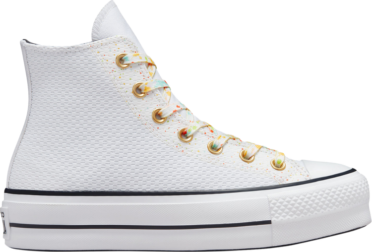 Converse Wmns Chuck Taylor All Star Lift Platform High Paint Splatter Sneakers - White