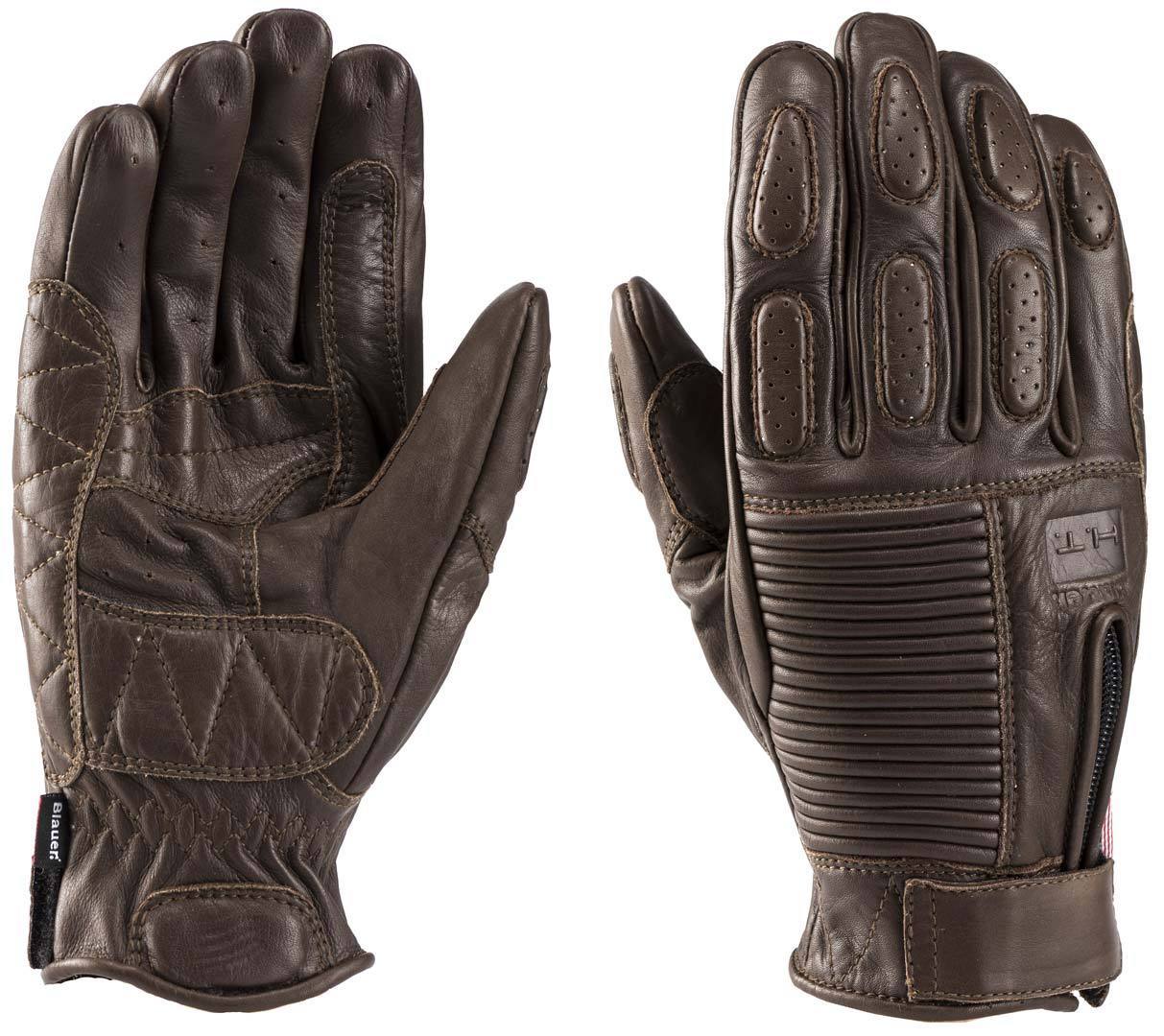 Blauer Banner Motorcycle Gloves with Pre-Curved Ergonomic Fit ,  brown