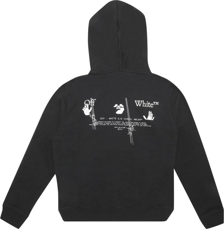 Off-White Workers Logo Slim Hoodie 'Black/White', black