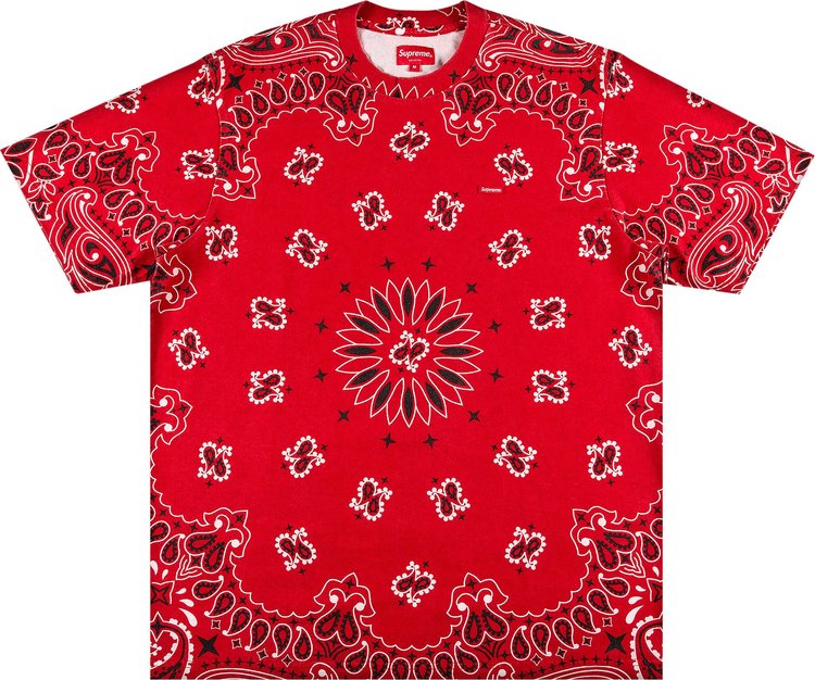 تي شيرت Supreme Small Box Tee 'Red Bandana' باللون الأحمر