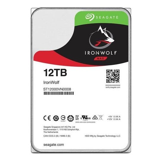 Hard drive Seagate IronWolf NAS, 12 TB 3.5" ST12000VN0008