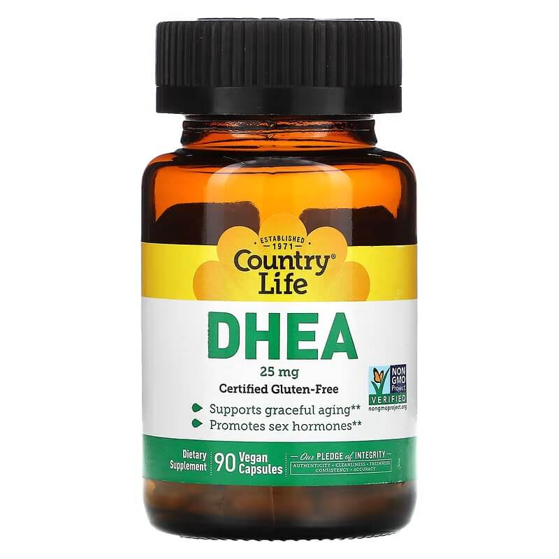 DHEA Country Life 25 مجم، 90 كبسولة