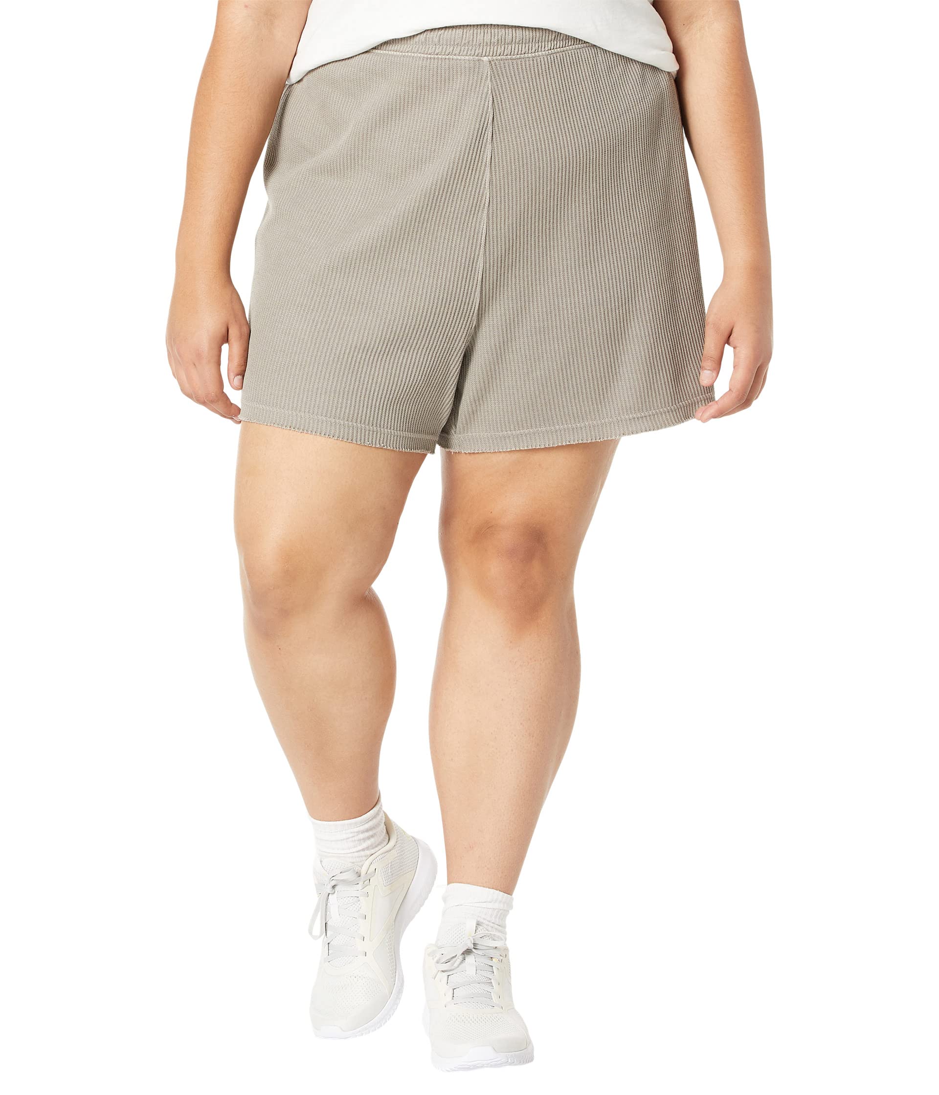 Reebok Shorts, Plus Size Classics Natural Dye Waffle Shorts