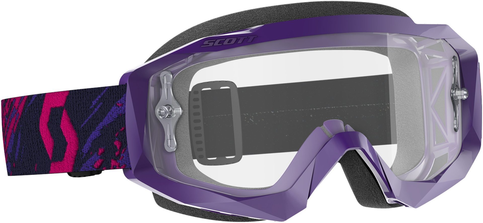 Scott Hustle X Clear Logo Motorcycle Sunglasses, Purple