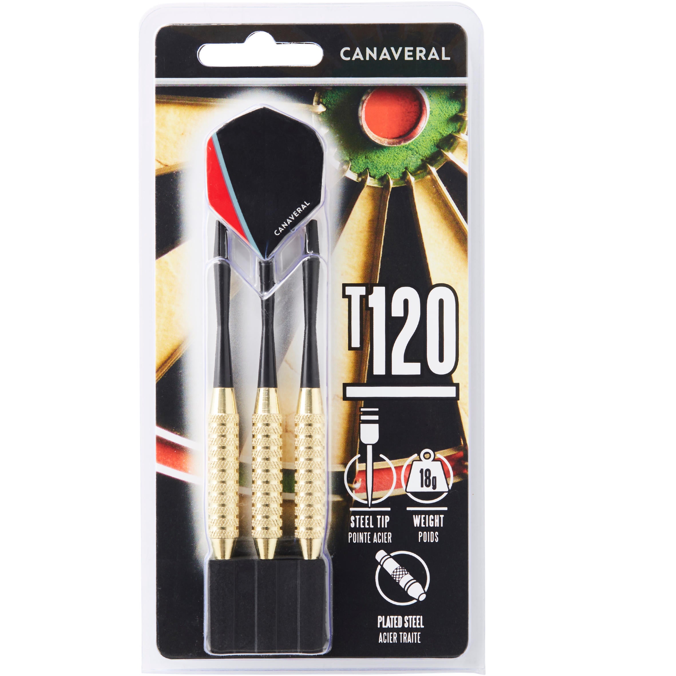 سهام T120 Steeldart 3 سهام برؤوس فولاذية CANAVERAL