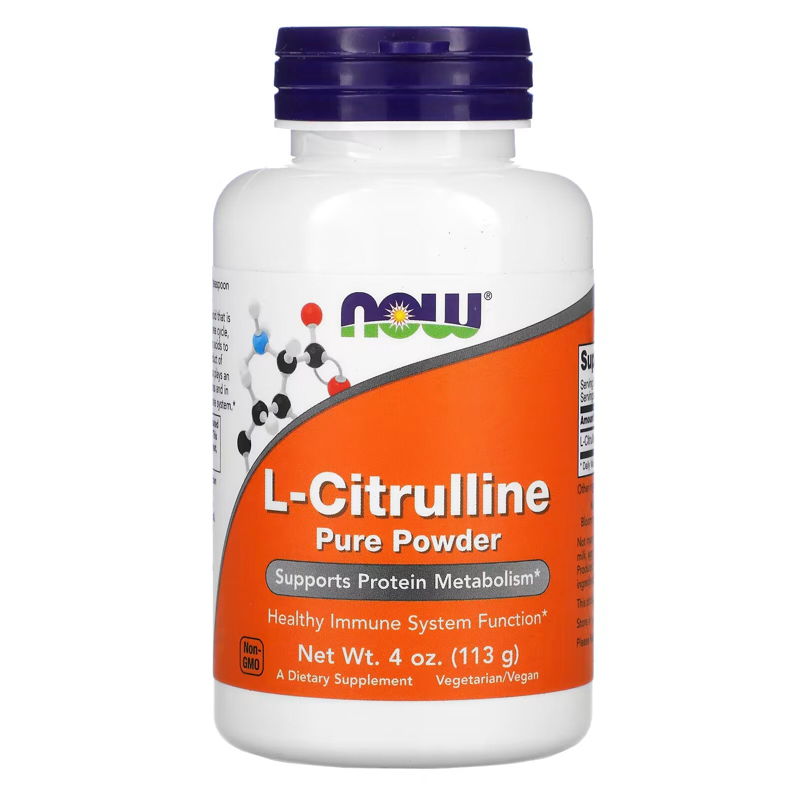 مسحوق L-Citrulline النقي من NOW Foods، 113 جم