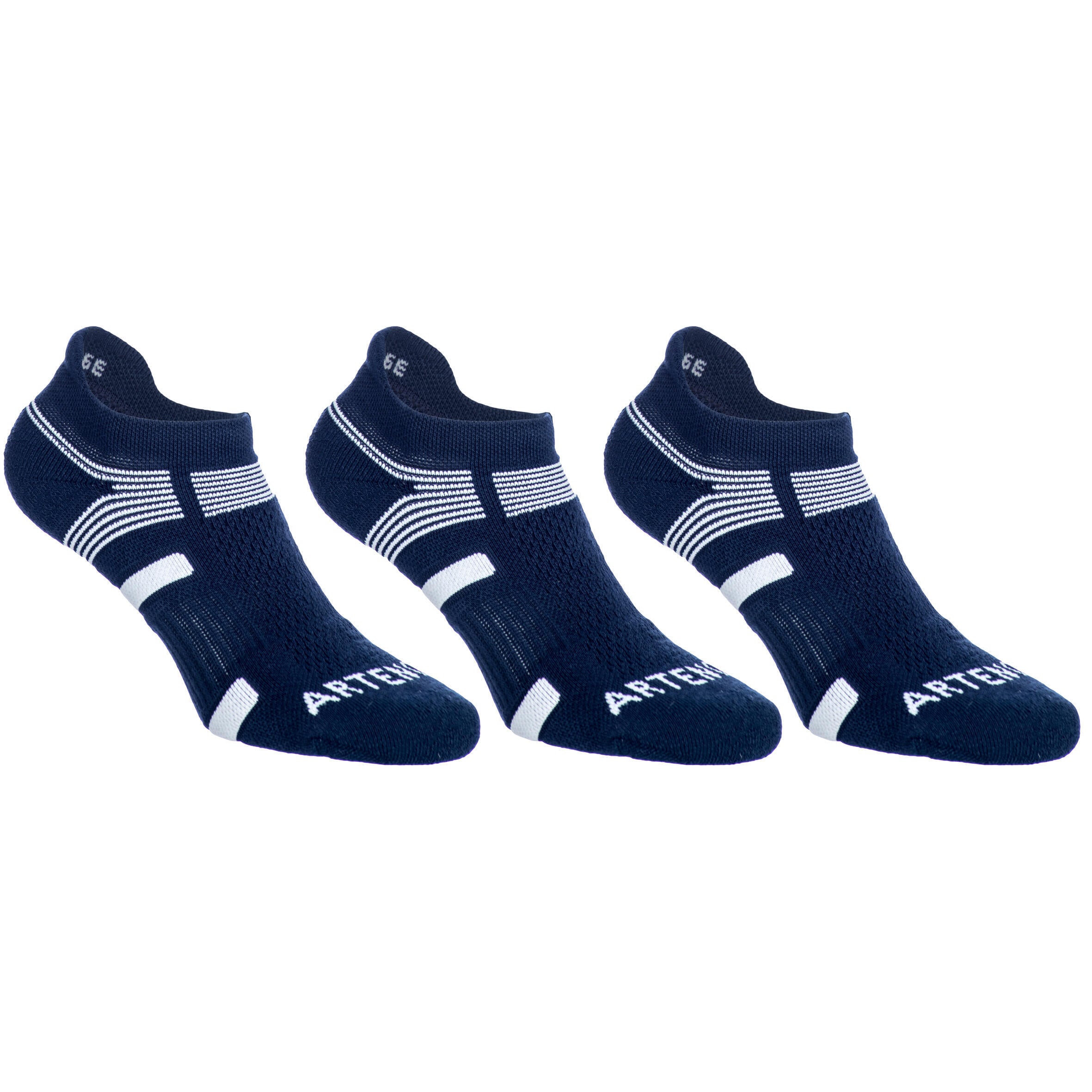 Tennis socks RS 560 Low, 3 pcs., white ARTENGO, dark blue