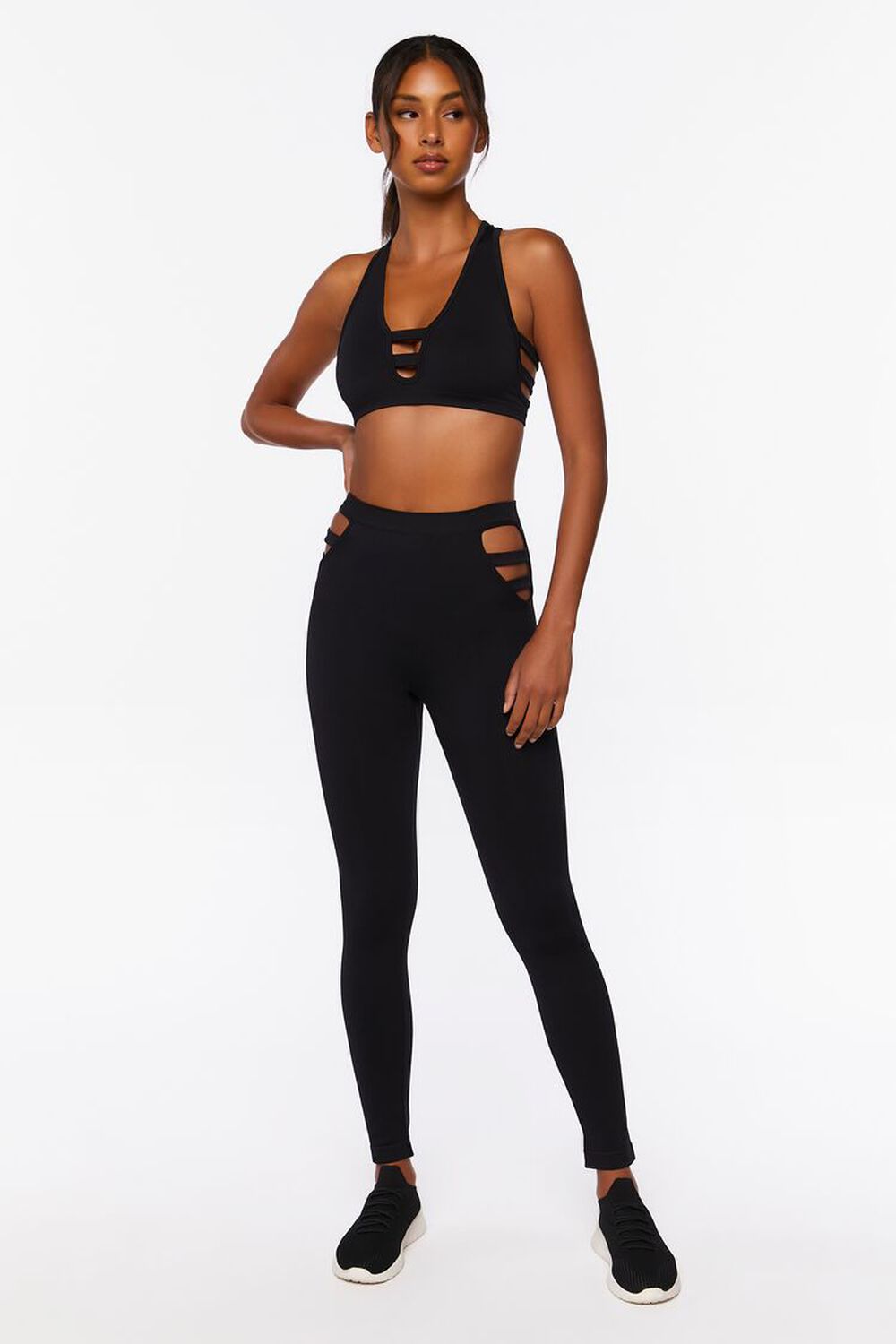 Forever 21 Active Seamless Leggings with Cutouts, Black