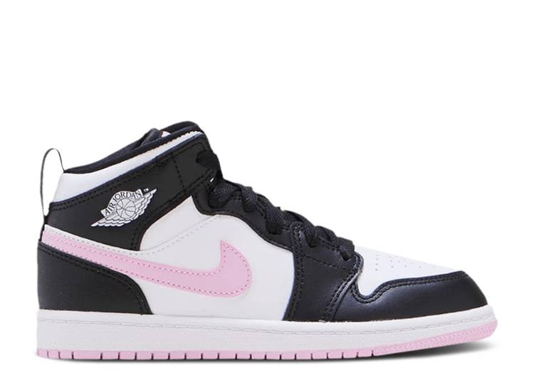 حذاء رياضي AIR JORDAN 1 MID PS 'WHITE LIGHT ARCTIC PINK'، باللون الأبيض