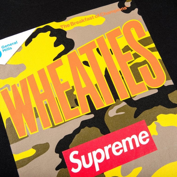 تي شيرت Supreme x Wheaties باللون الأسود، أسود