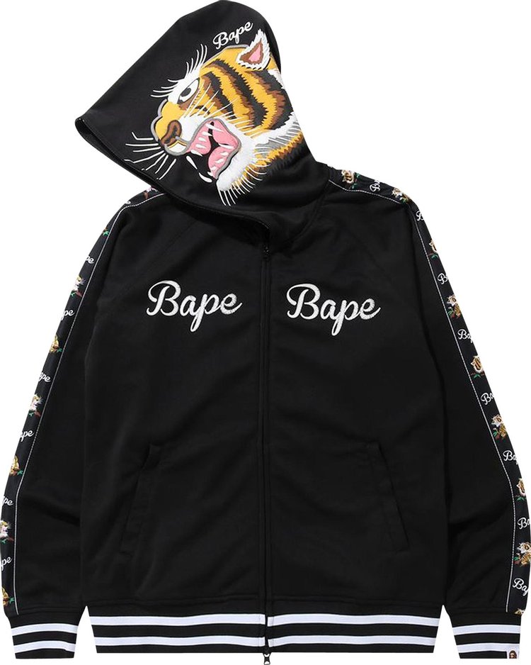 هودي بسحاب كامل من BAPE Tiger Jersey باللون الأسود