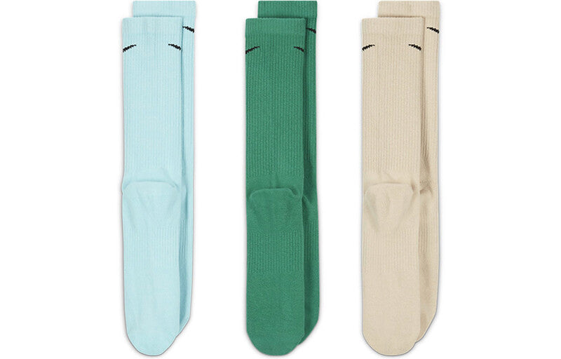 Nike Men's Calf Socks 3 Pack (Brown/Green/Blue)