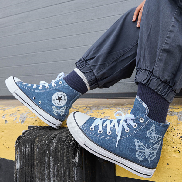 Converse Chuck Taylor All Star High Top Sneakers, Denim/Butterfly