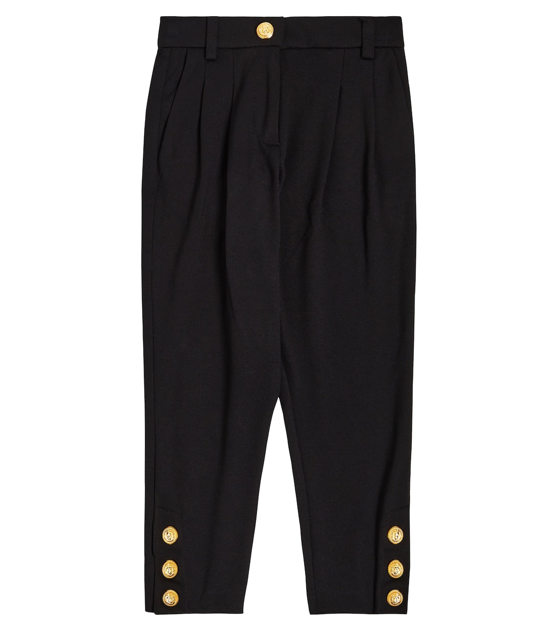 Balmain Embellished Pleated Pants, Black