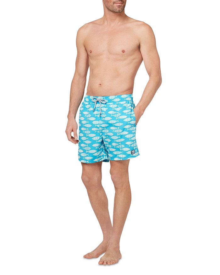 TOM & TEDDY 6" Fish Print Bottoms, Blue