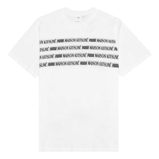 T-shirt PUMA x Maison Kitsune Unisex Engineered Embroidery White, white