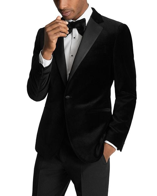 Ace REISS Velvet Tuxedo Jacket, Black