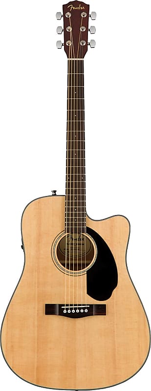 جيتار صوتي كهربائي Fender CD-60SCE Solid Top Dreadnought - لون طبيعي