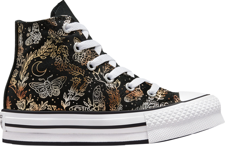 Converse Chuck Taylor All Star EVA Lift Platform High PS Butterfly Shine Sneakers, Black