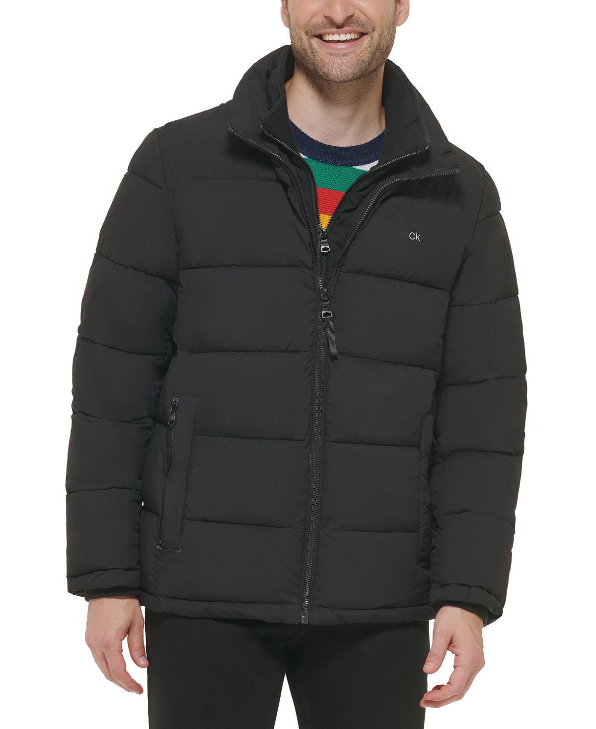 Men's Bib Down Jacket Created for Macy's Calvin Klein Multi