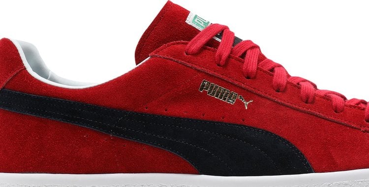 حذاء رياضي Puma Suede Vintage Retro عالي المخاطر مصنوع في اليابان باللون الأحمر والأزرق الداكن