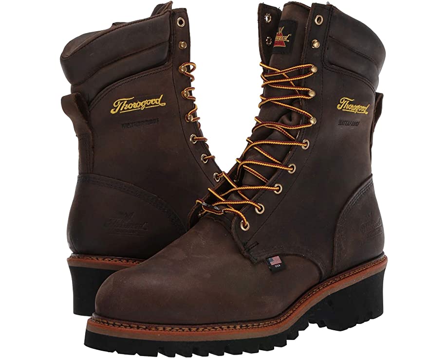 American Heritage Logger Series 9" Safety Waterproof Thorogood Boots, Brown